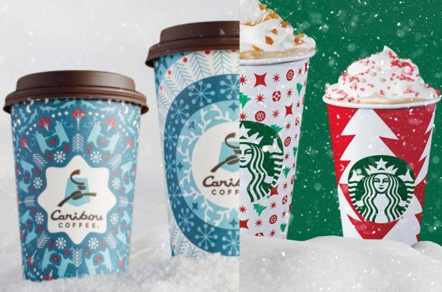 Caribou and Starbucks release promotional photos for their holiday lines