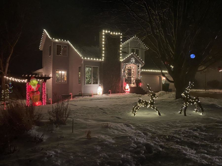 Owatonnas Reese family shows their holiday spirit through house lights. 