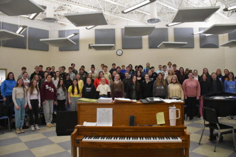 OHS Concert Choir practices for their upcoming tour in Minneapolis.