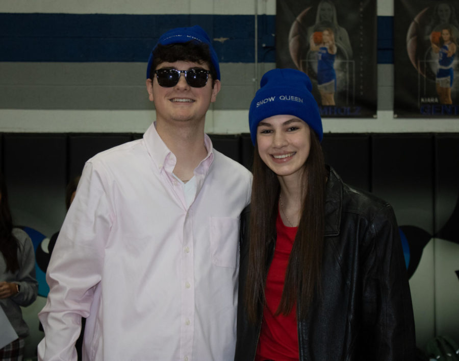 King Drew Henson and Queen Emily Jacobs were crowned during the all school pepfest on Monday morning. 