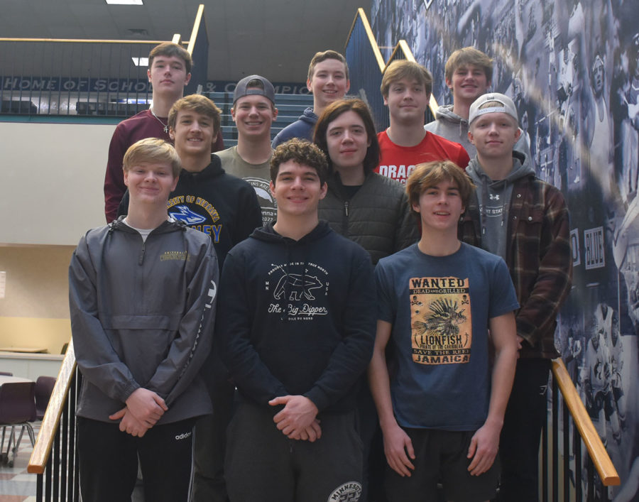 2023 Snow Week Top 12 King Candidates:
Top Row L-R: Blake Burmeister, Jonny Clubb, Ty Svenby
Middle: Jerome Stransky and Owen Korbel
Middle: Cael Robb, Henry Bon and Teagun Ahrens
Front Row: Alec Harris, Coda Richardson, Cole Piepho
Not Pictured: Benjamin Bangs, Drew Henson