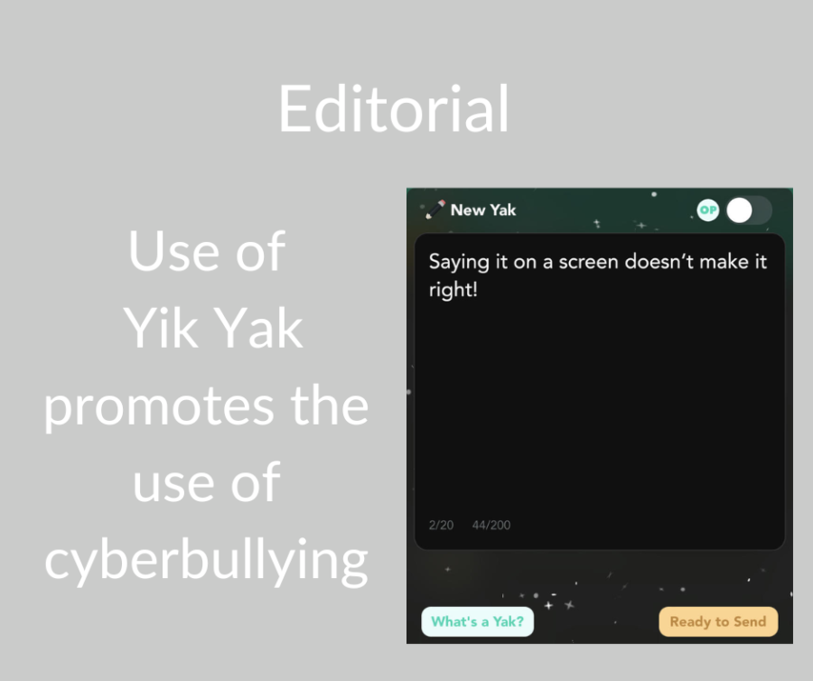 Canva of Yik Yak app in use to spread anonymous message.