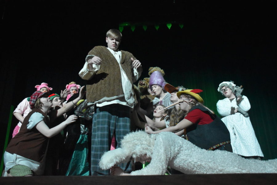 The first dress rehearsal for Shrek and the featured fairytale characters. 