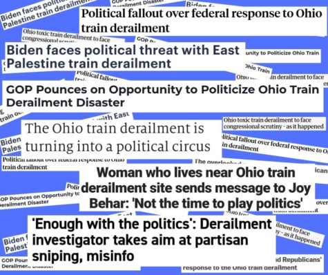 These headlines showcase the various points of view on the Ohio train derailment.