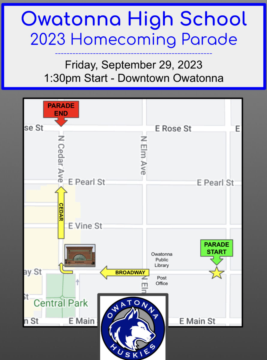 The 2023 Homecoming parade route will travel the same route as previous years. 