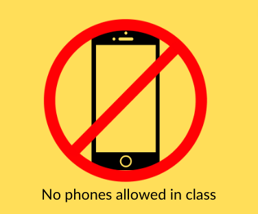 An example of no phone flyers around schools.