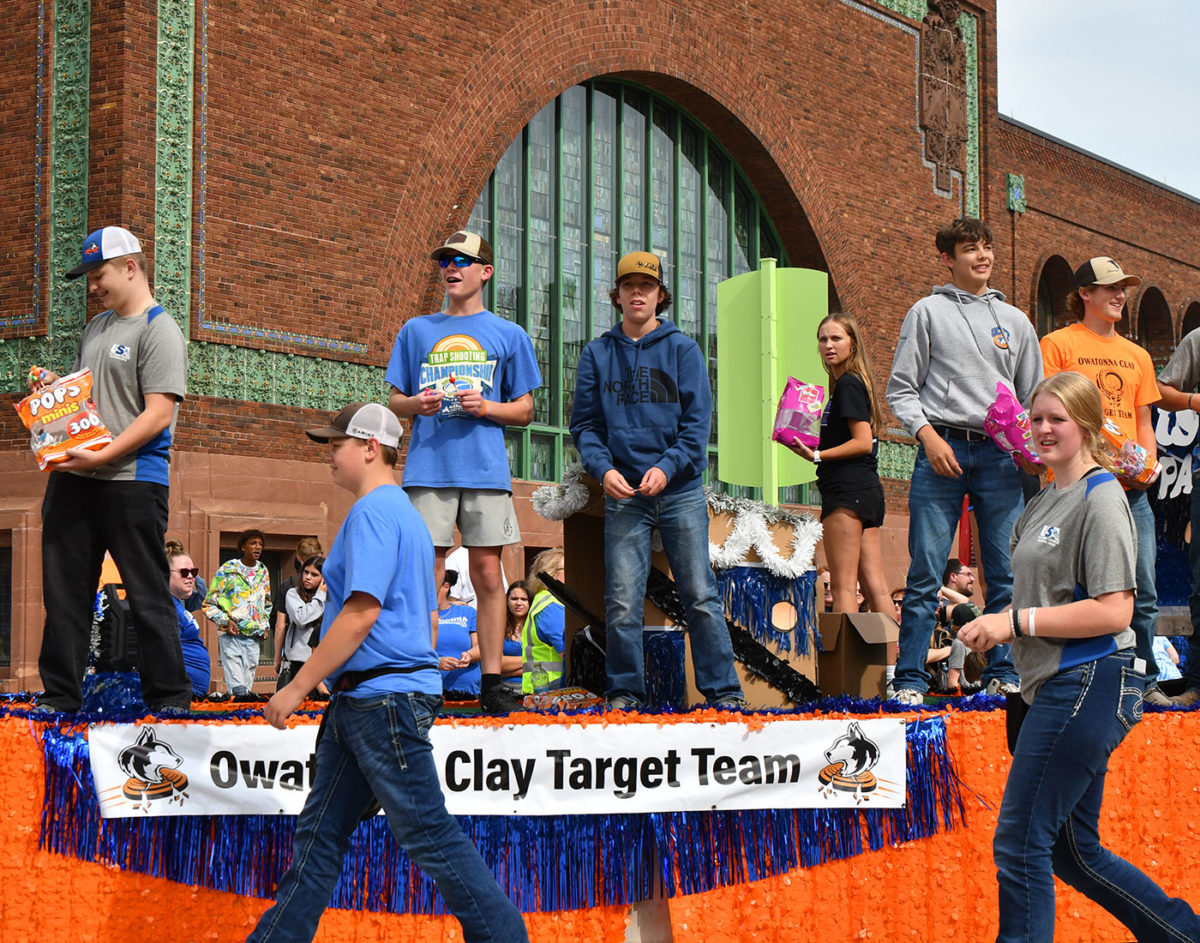 OHS Clay Target Team going through the homecoming parade.