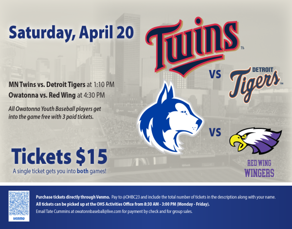 OHS Baseball will play the Red Wing Wingers at Target Field.  