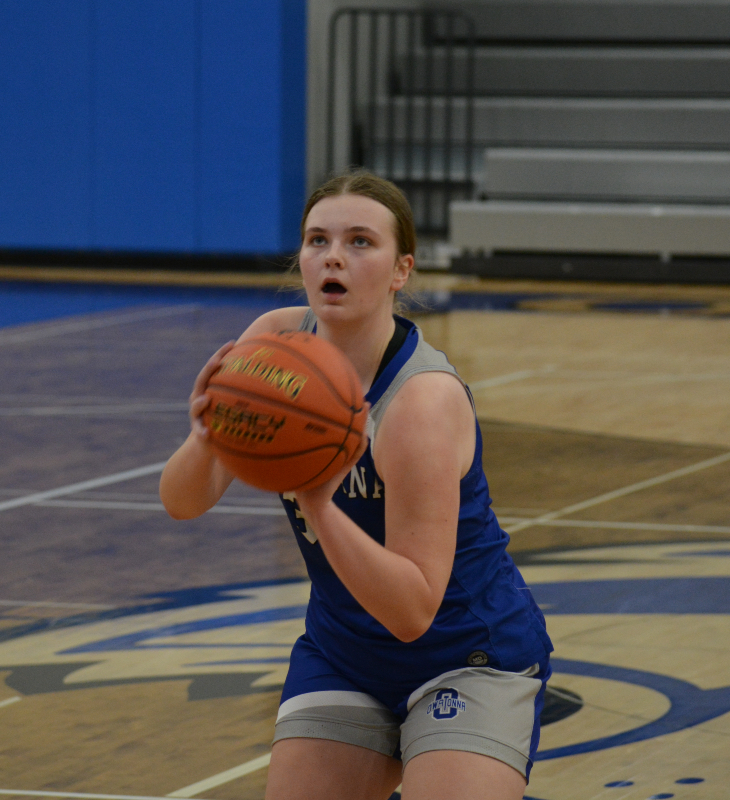 Morgan Fisher focuses before shooting a free throw during the home opener.