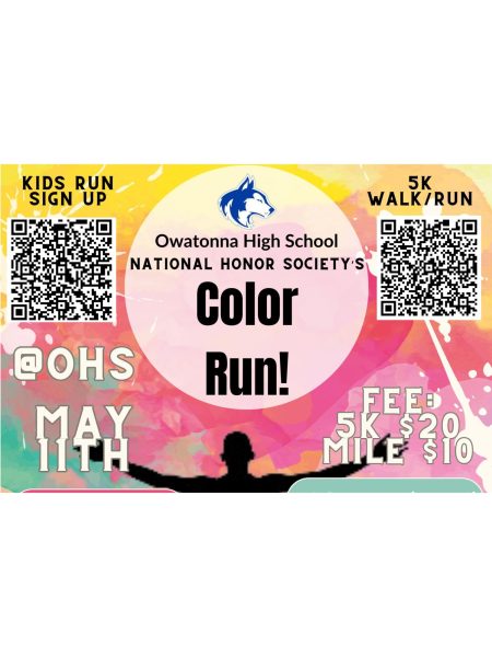 Promotional flyer for second annual NHS color run.