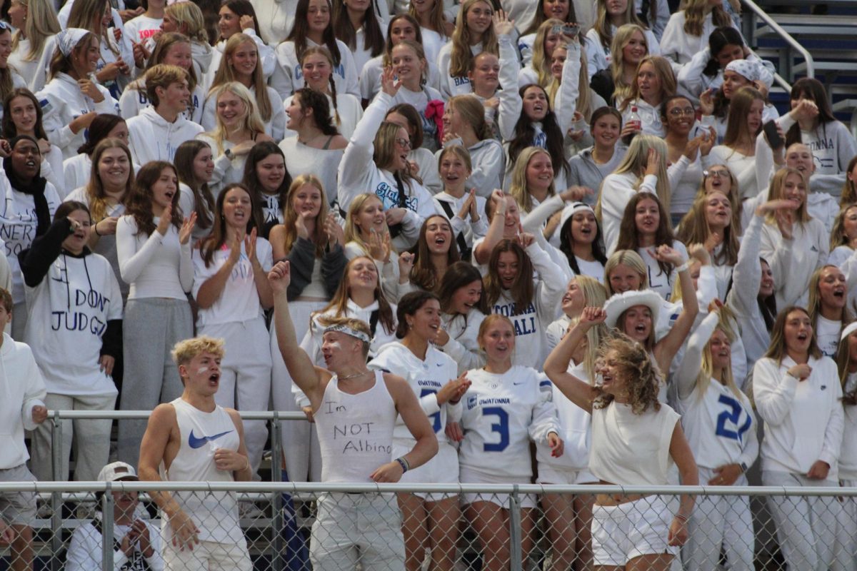 OHS Student Section hyped up for the first home football game. 