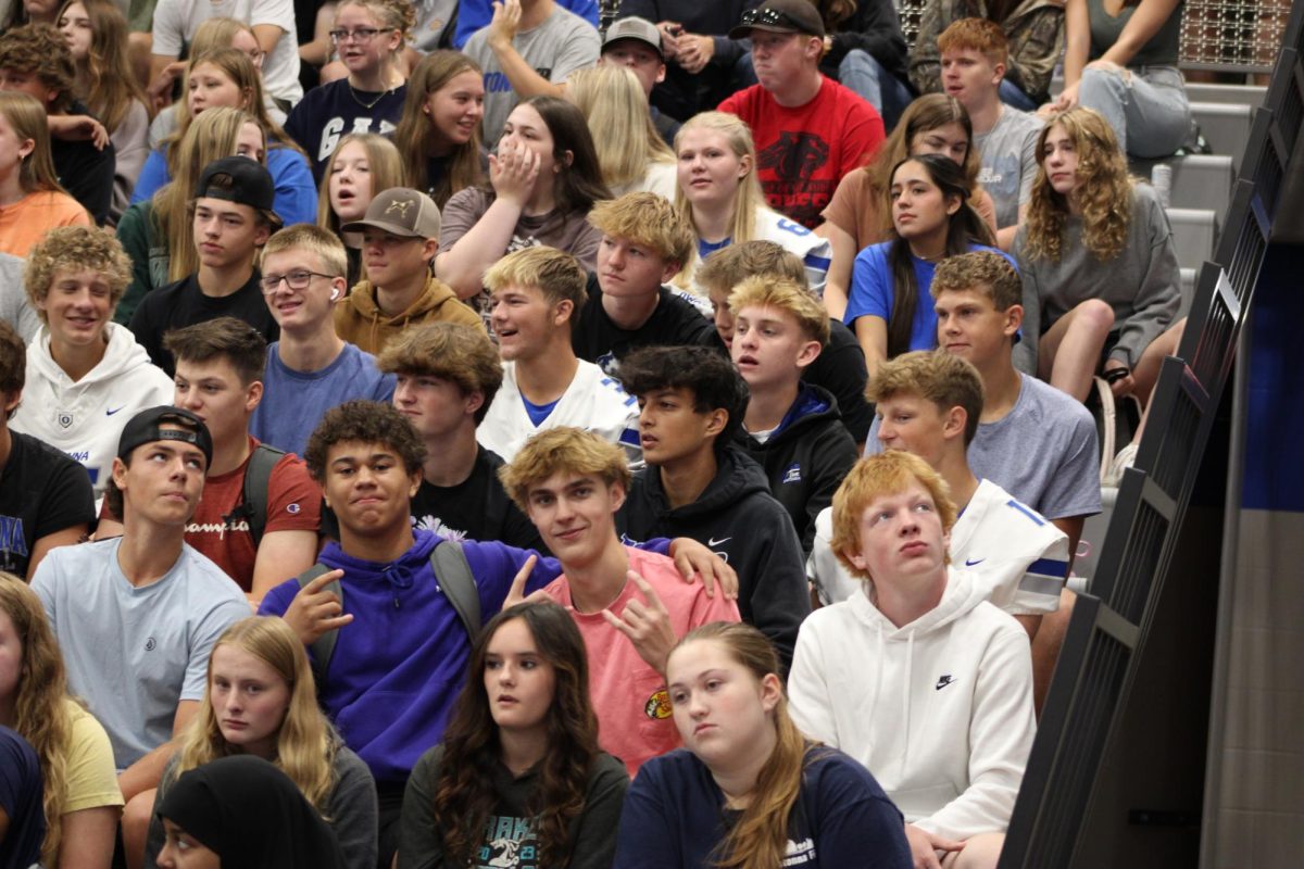 Sophomores locked in for the first pep fest of the school year.
