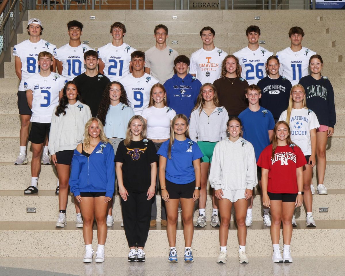 (Top) Zach Haarstad, Blake Fitcher, Darian Stransky, Thomas Oien, Tayte Berg, Blake Davison, Luke Webber. 3rd row: Nolan Ginskey, Finn Loveless, Jamie Lisowski, Elijah Grosland, Ellery Blacker, Isabella Schultz, Cora Hess. 2nd row: Joanna Haggerty, Amanda Clubb, Maryn Pool, Addison Ahrens, Joe Zeman, Kelli Waypa. 1st row: Kennedy Katzung, Aza Lewis, Nora Kath, Halle Theis, Averie Roush. 