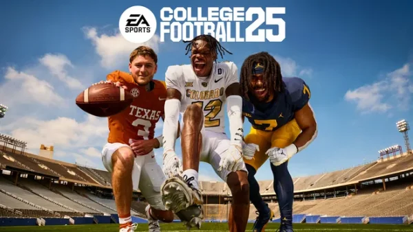 New release of the game "College Football 25" hits the gaming world. 
Source: Press release photo from USA Today