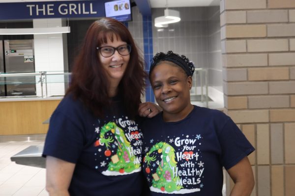 Ms. Renea Krause (left) and Ms. Roshonda Collins (right) are two of the hard working kitchen staff at OHS.