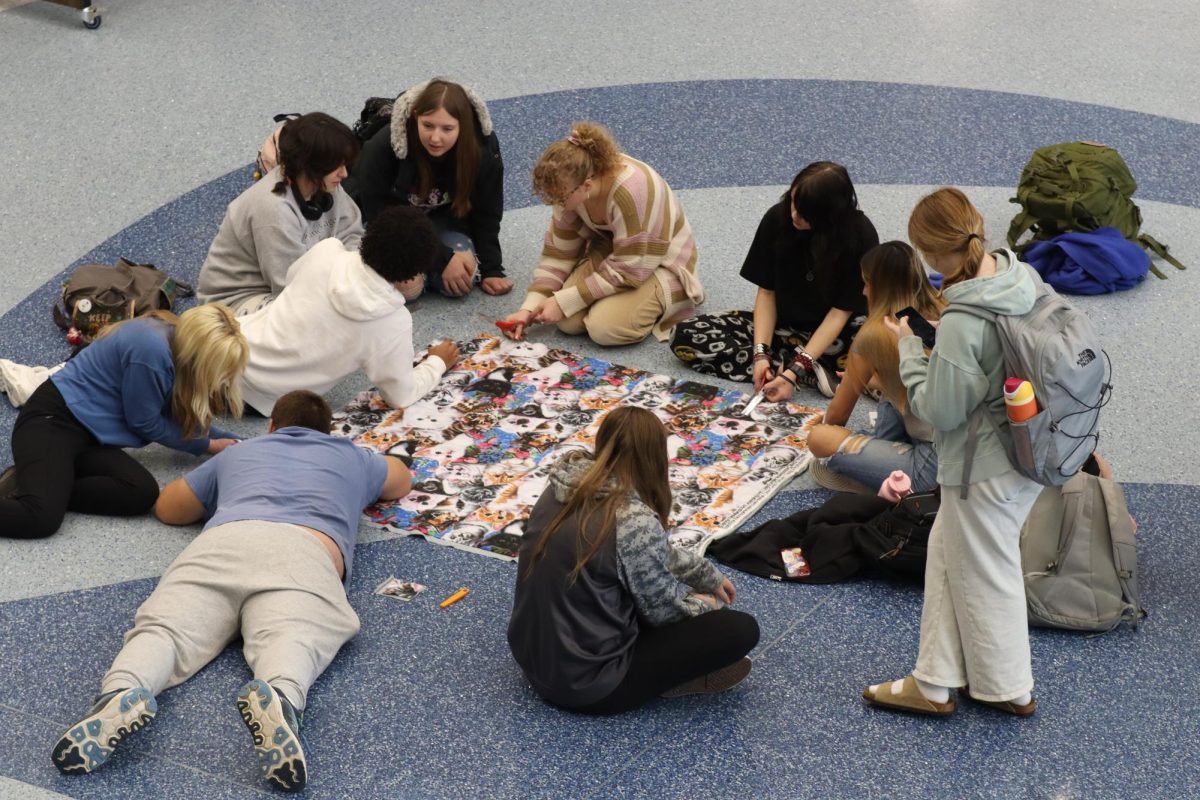 OHS Give Week gave students the opportunity to make tie blankets for the community. These will be donated to those in need for cold Minnesota winters.