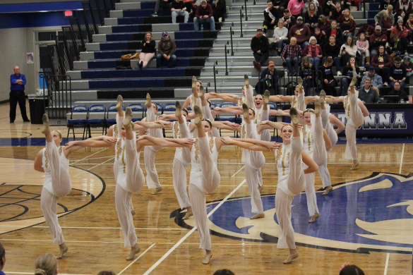 The Owatonna Dance Team kicks their way through their last few performances of the year. Photo submitted by Chris Wright. 