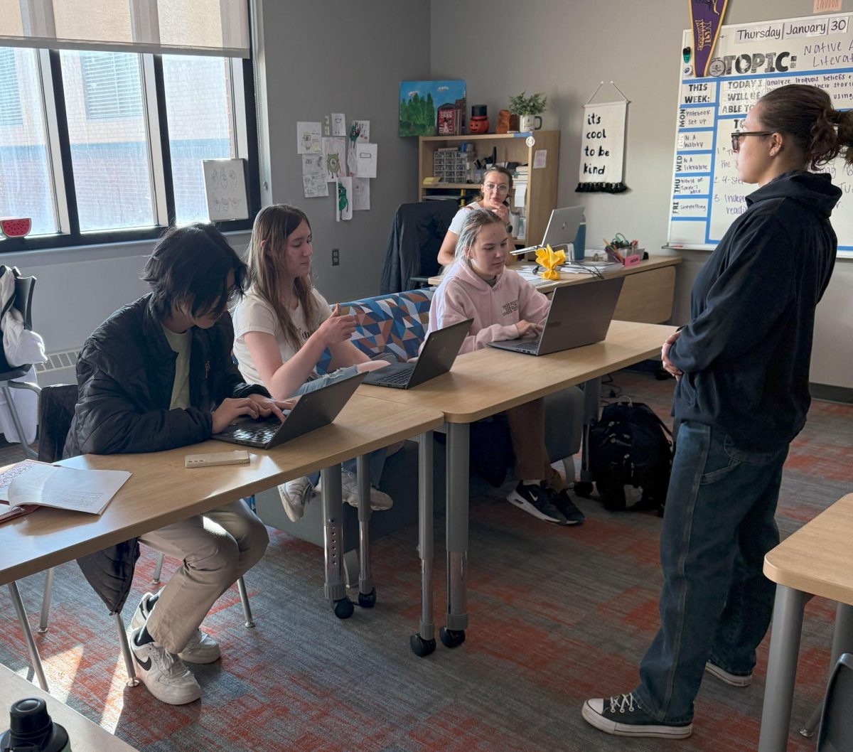 The mock trial team practices their fictional murder case. They will compete at state on March 6-7.