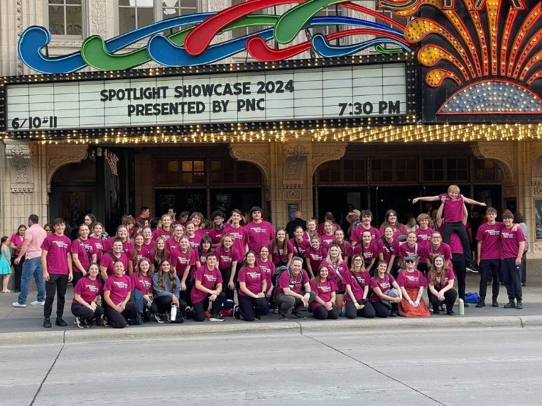 Mr. Eitrheim at Spotlight Showcase 2024 with the cast and crew of Newsies. One of his achievements as a director.