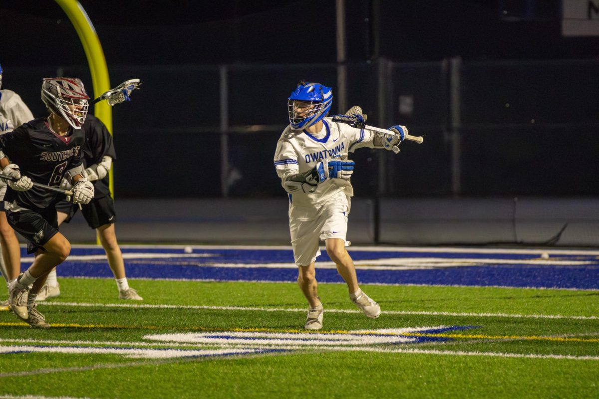 Junior Jayden Jirele advances up the field.