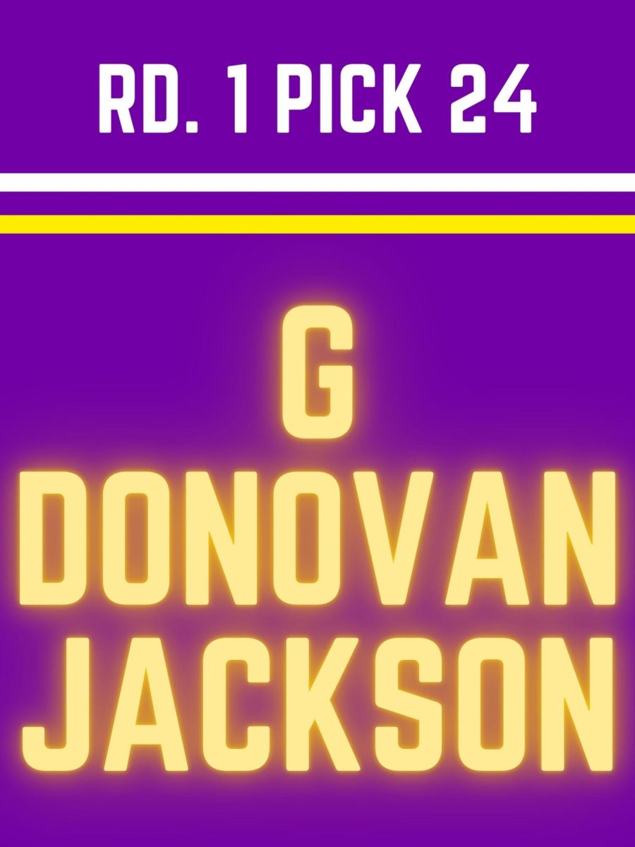 Canva of Minnesota Vikings first round pick G Donovan Jackson