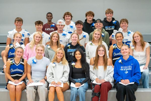 (Top) Ayoub Farah, Logan Risser, Jackson Kath, Wyatt Macy. 3rd row: William Halverson, Mason Klecker, Bentley Arvig, Gavin Burmeister, Ethan Borchert, Max Flemke. 2nd row: Mia Armstrong, Libby Jensen, Genevieve Froman, Paige Thompson, Ella Hendriksen, Georgia Schrom, Brynn Routh. 1st row: Brooke Hagel, Kendra Bogen, Attley Klemmensen, Aliyanna Delarosa, Amelia Baldwin, Anna Hilgendorf. Not photographed: Logan Halverson and Miles Grimmius. 