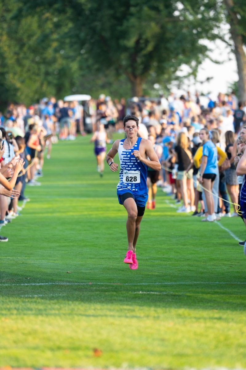 Junior Captain Micah Gentz pushes hard with determination 