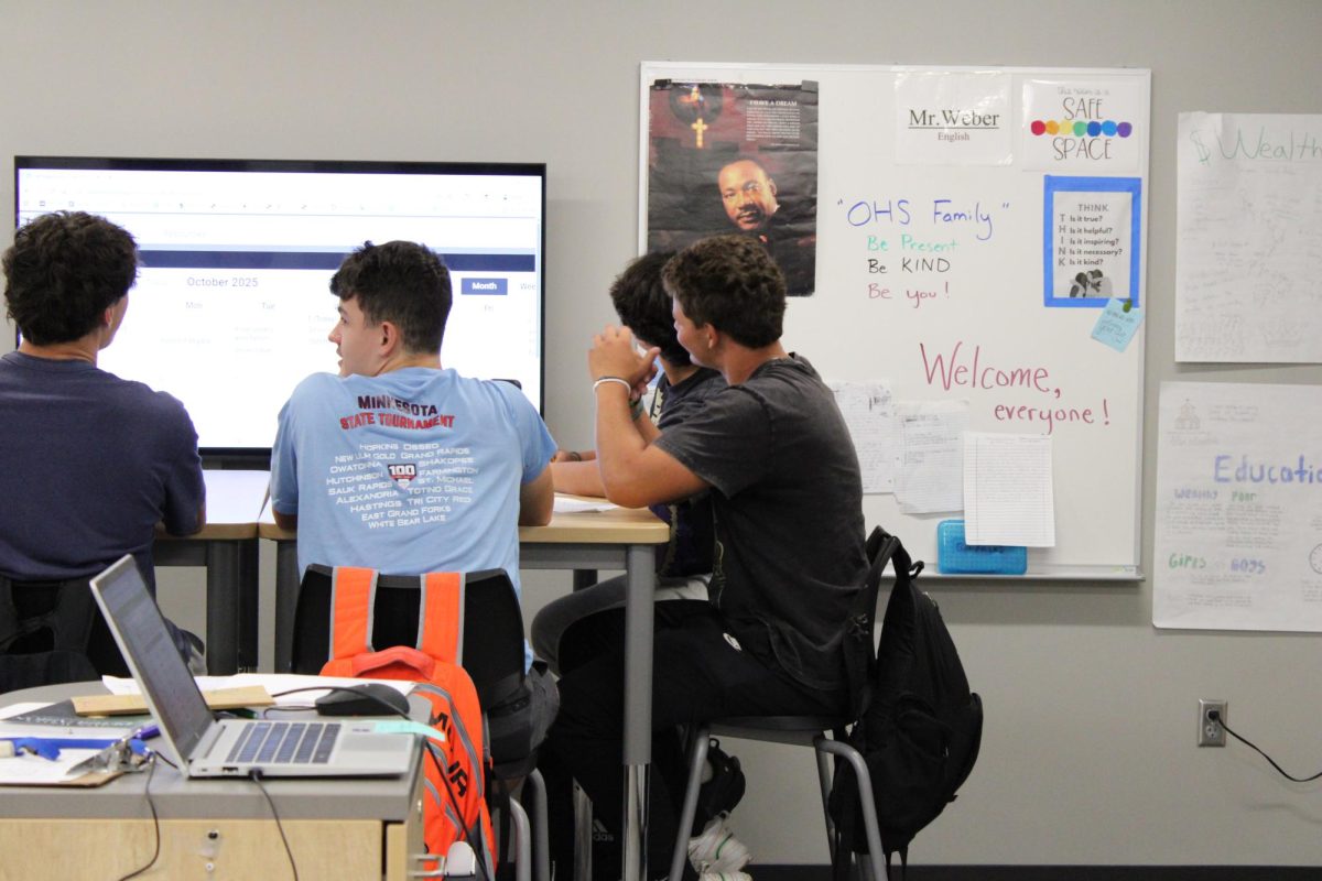 Juniors Andrew Selbrade and Jaxson Gautier paying close attention in english class